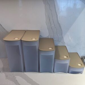 Vintage Tupperware Modular Mates Set - Cream and White